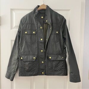 J. Crew Olive Utility Jacket with Gold Snaps